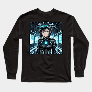 Anime Girl in the Metaverse v2 Long Sleeve T-Shirt